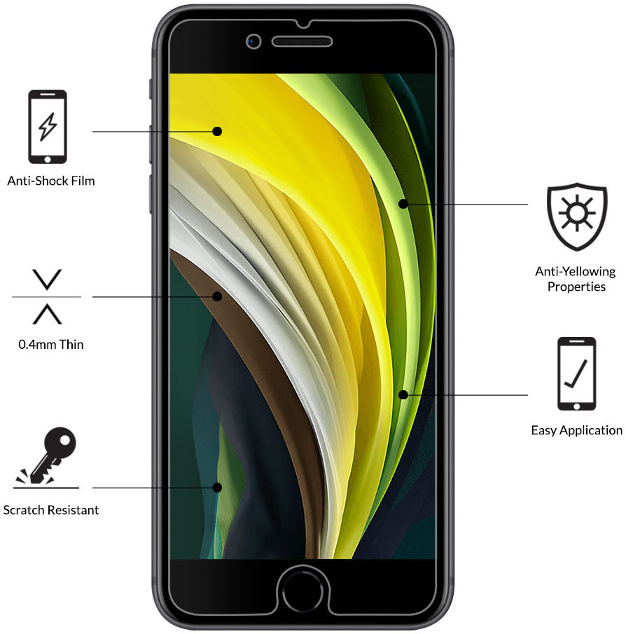 Eiger Tri Flex Folie iPhone SE 2020 / 2022 / 8 / 7 Screen Protector afbeelding 4