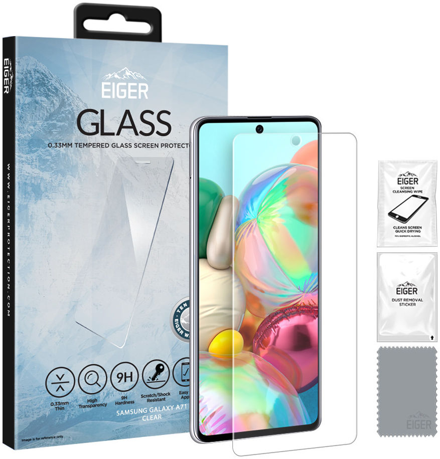 Eiger Samsung Galaxy A71 Tempered Glass Case Friendly Protector Plat afbeelding 1