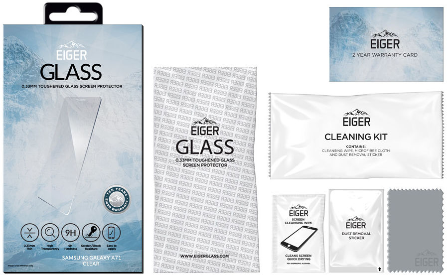 Eiger Samsung Galaxy A71 Tempered Glass Case Friendly Protector Plat afbeelding 5