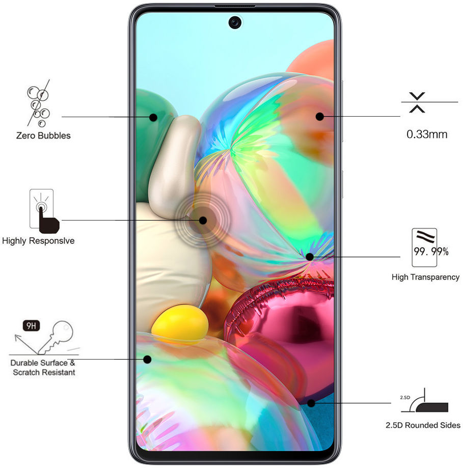 Eiger Samsung Galaxy A71 Tempered Glass Case Friendly Protector Plat afbeelding 3