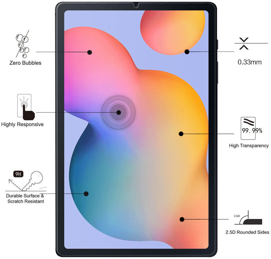 Eiger Samsung Galaxy Tab S6 Lite Tempered Glass Case Friendly Plat afbeelding 4