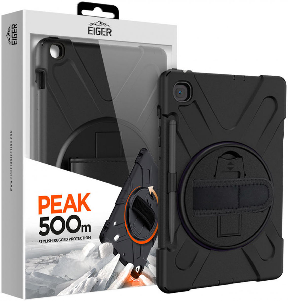 Eiger Peak 500m Hybride Samsung Galaxy Tab S6 Lite Hoesje Zwart afbeelding 1