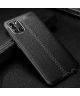 Samsung Galaxy A31 Litchi Hoesje TPU met Kunstlederen Textuur Zwart