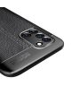 Samsung Galaxy A31 Litchi Hoesje TPU met Kunstlederen Textuur Zwart