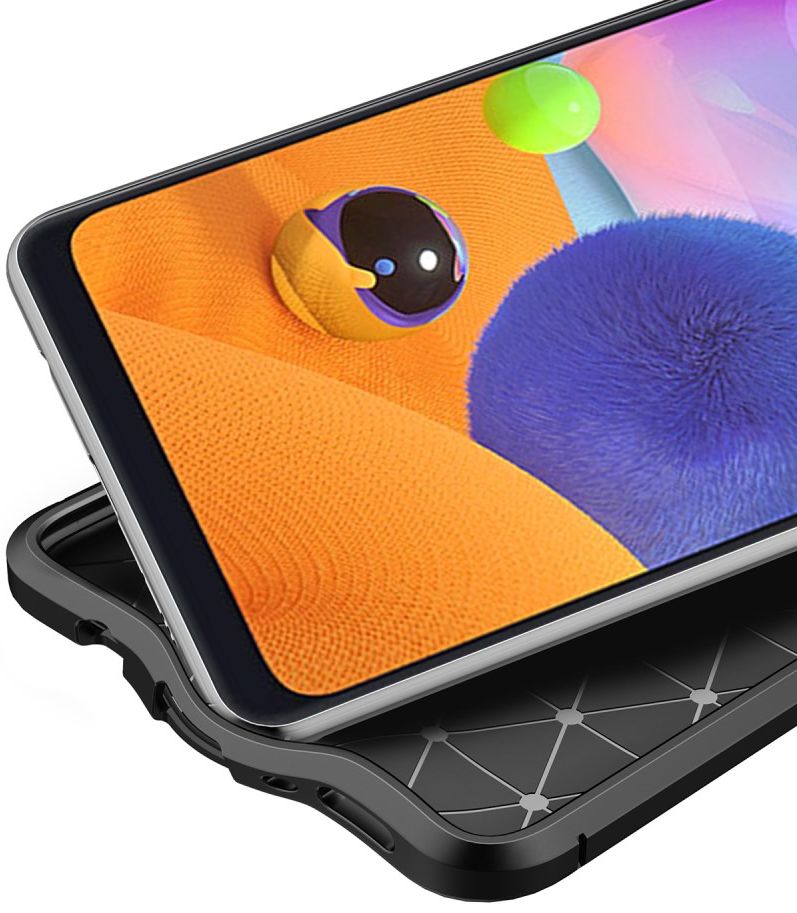 Samsung Galaxy A31 Litchi Hoesje TPU met Kunstlederen Textuur Zwart afbeelding 5