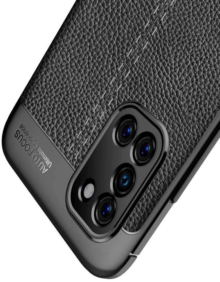 Samsung Galaxy A31 Litchi Hoesje TPU met Kunstlederen Textuur Zwart afbeelding 6
