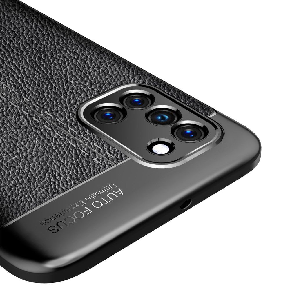 Samsung Galaxy A31 Litchi Hoesje TPU met Kunstlederen Textuur Zwart afbeelding 7