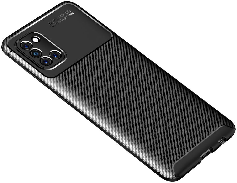 Samsung Galaxy A31 Hoesje Siliconen Carbon TPU Back Cover Zwart afbeelding 16