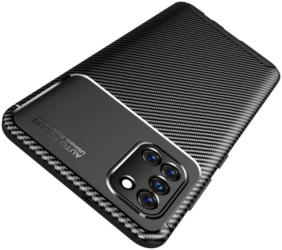 Samsung Galaxy A31 Hoesje Siliconen Carbon TPU Back Cover Zwart afbeelding 12