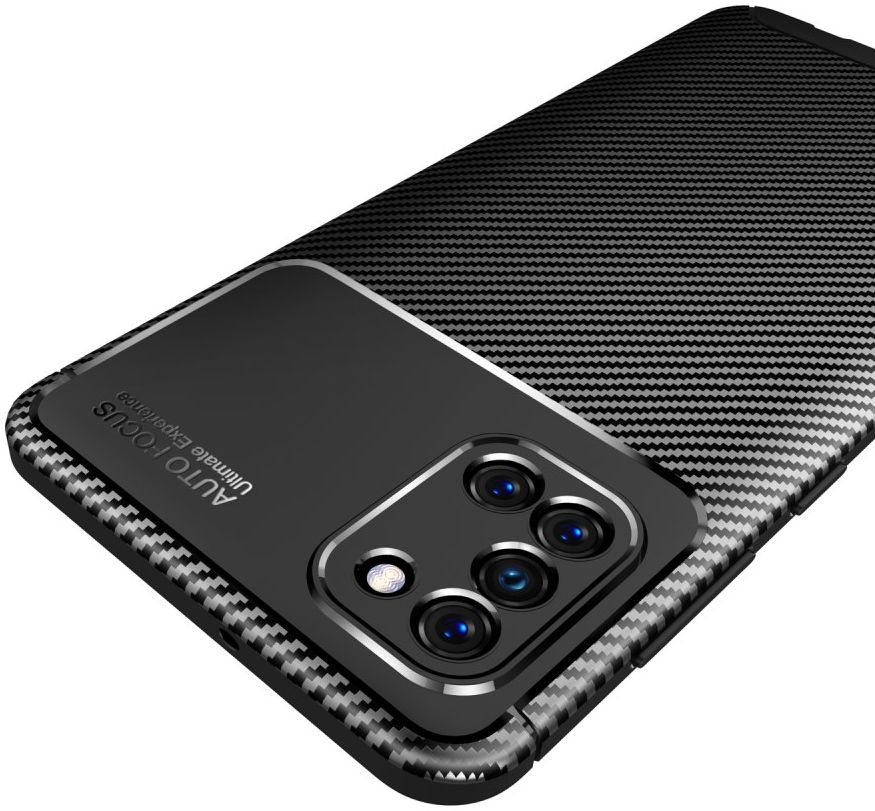Samsung Galaxy A31 Hoesje Siliconen Carbon TPU Back Cover Zwart afbeelding 17