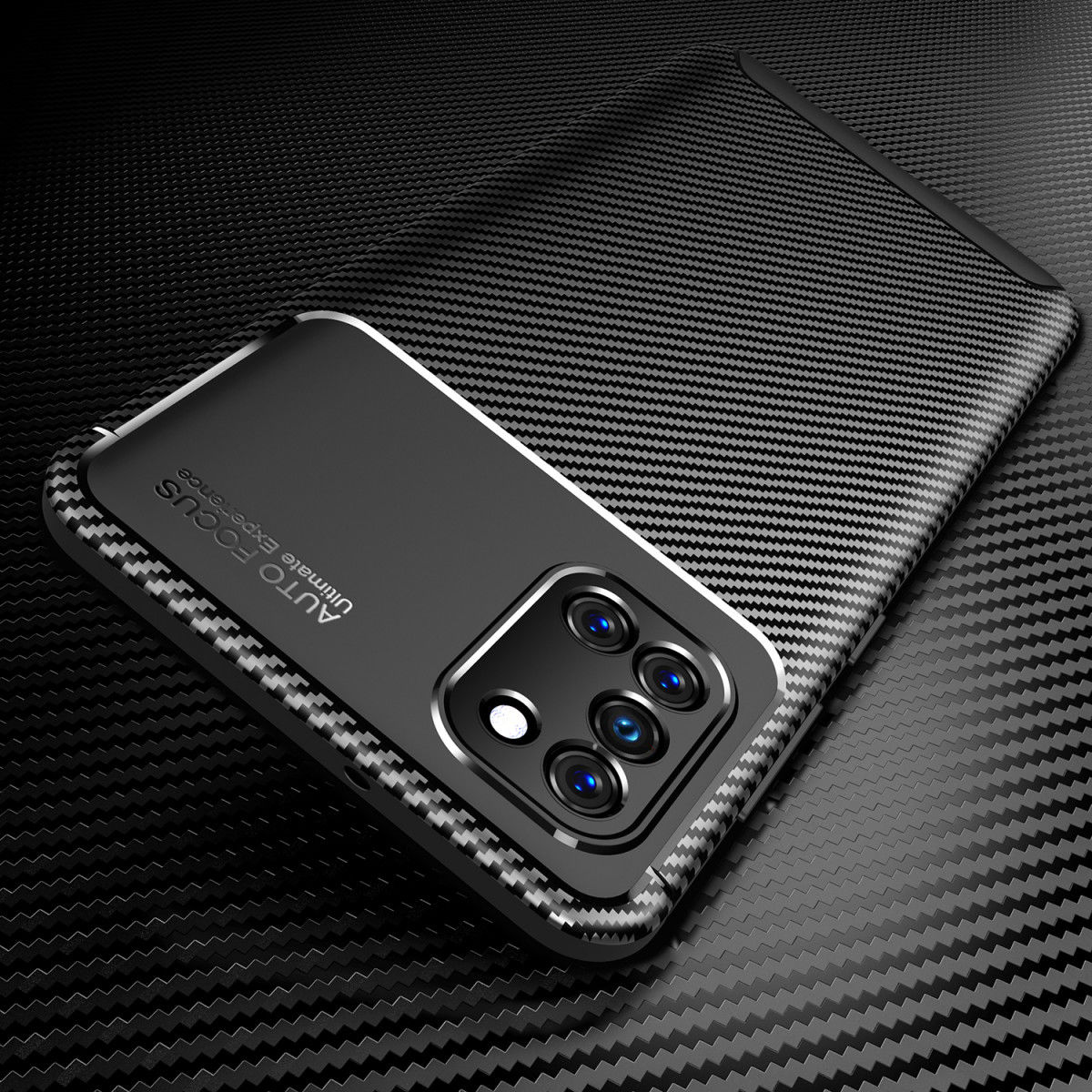 Samsung Galaxy A31 Hoesje Siliconen Carbon TPU Back Cover Zwart afbeelding 5