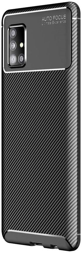 Samsung Galaxy A31 Hoesje Siliconen Carbon TPU Back Cover Zwart afbeelding 1