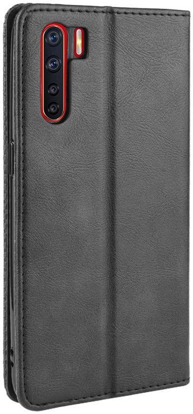 OPPO A91 Vintage Portemonnee Hoesje Zwart afbeelding 11