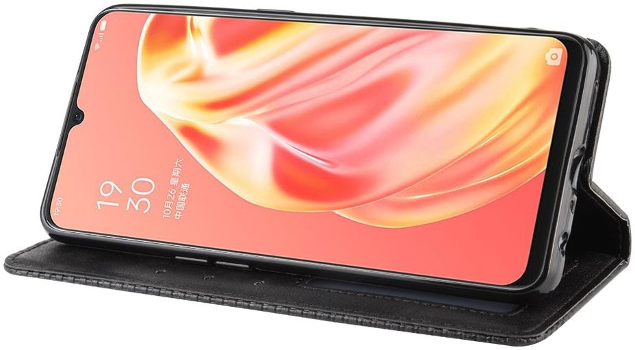 OPPO A91 Vintage Portemonnee Hoesje Zwart afbeelding 10
