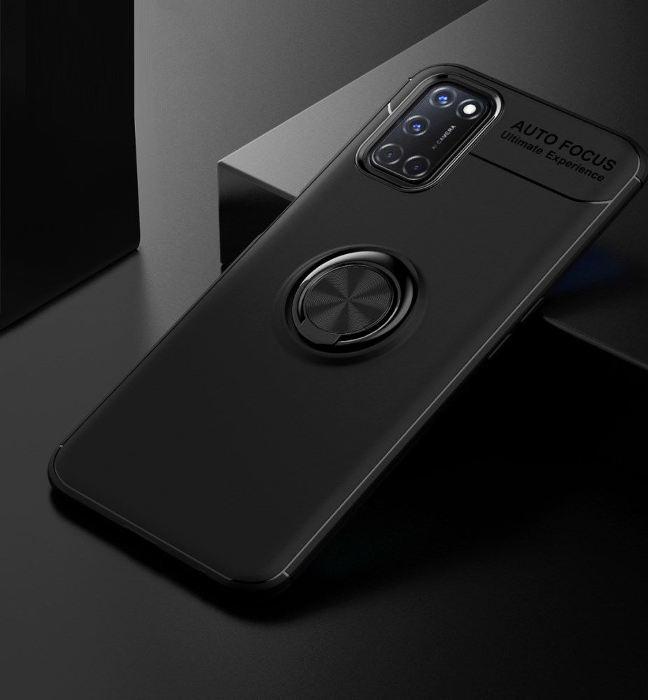 Oppo A52/A72 Hoesje met Ring Kickstand Zwart afbeelding 2