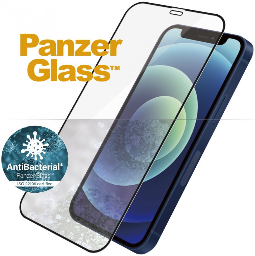 PanzerGlass Apple iPhone 12 Mini  Screenprotector Antibacterieel Zwart afbeelding 2