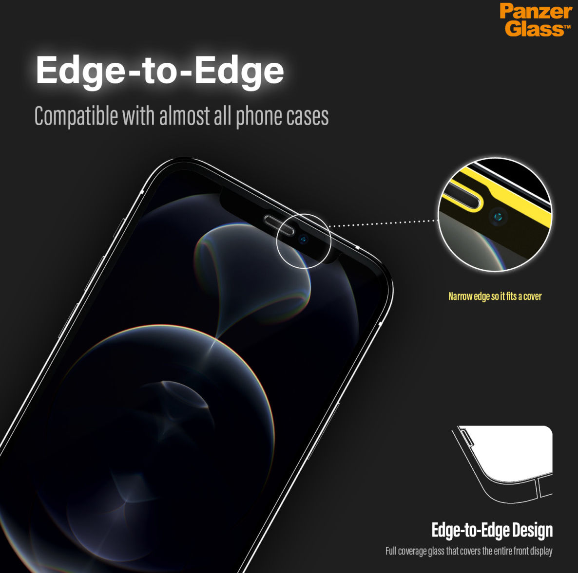 PanzerGlass iPhone 12 Pro Max Case Friendly Screenprotector Zwart afbeelding 7