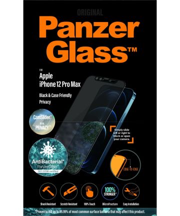 PanzerGlass Privacy Camslider CF Glass Apple iPhone 12 Pro Max Screen Protectors