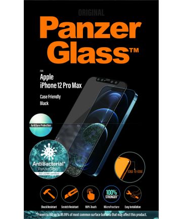 PanzerGlass iPhone 12 Pro Max Case Friendly Anti-Glare Screenprotector Screen Protectors