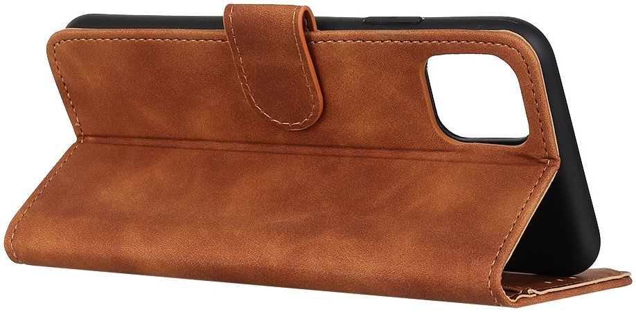 Apple iPhone 12 Mini Hoesje Retro Wallet Book Case Bruin afbeelding 4