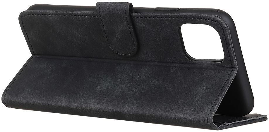 KHAZNEH Apple iPhone 12 / 12 Pro Hoesje Retro Wallet Book Case Zwart afbeelding 6