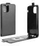 Apple iPhone 12 Mini Hoesje Verticale Flip Case Kunstleer Zwart