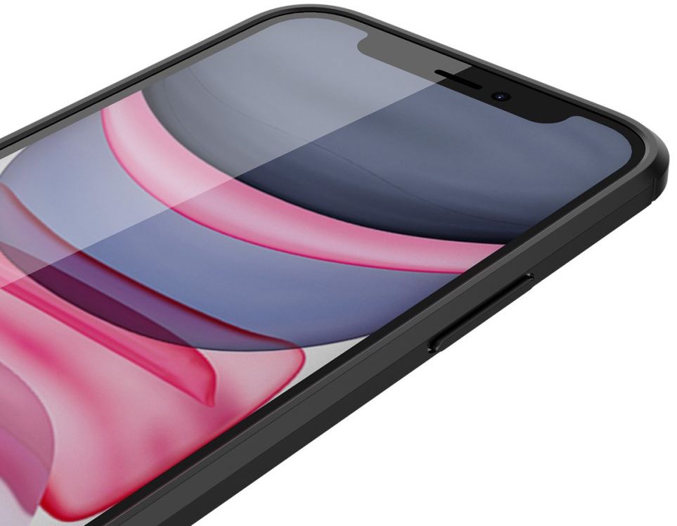 Apple iPhone 12 Mini Hoesje TPU met Kunstleren Coating Zwart afbeelding 4
