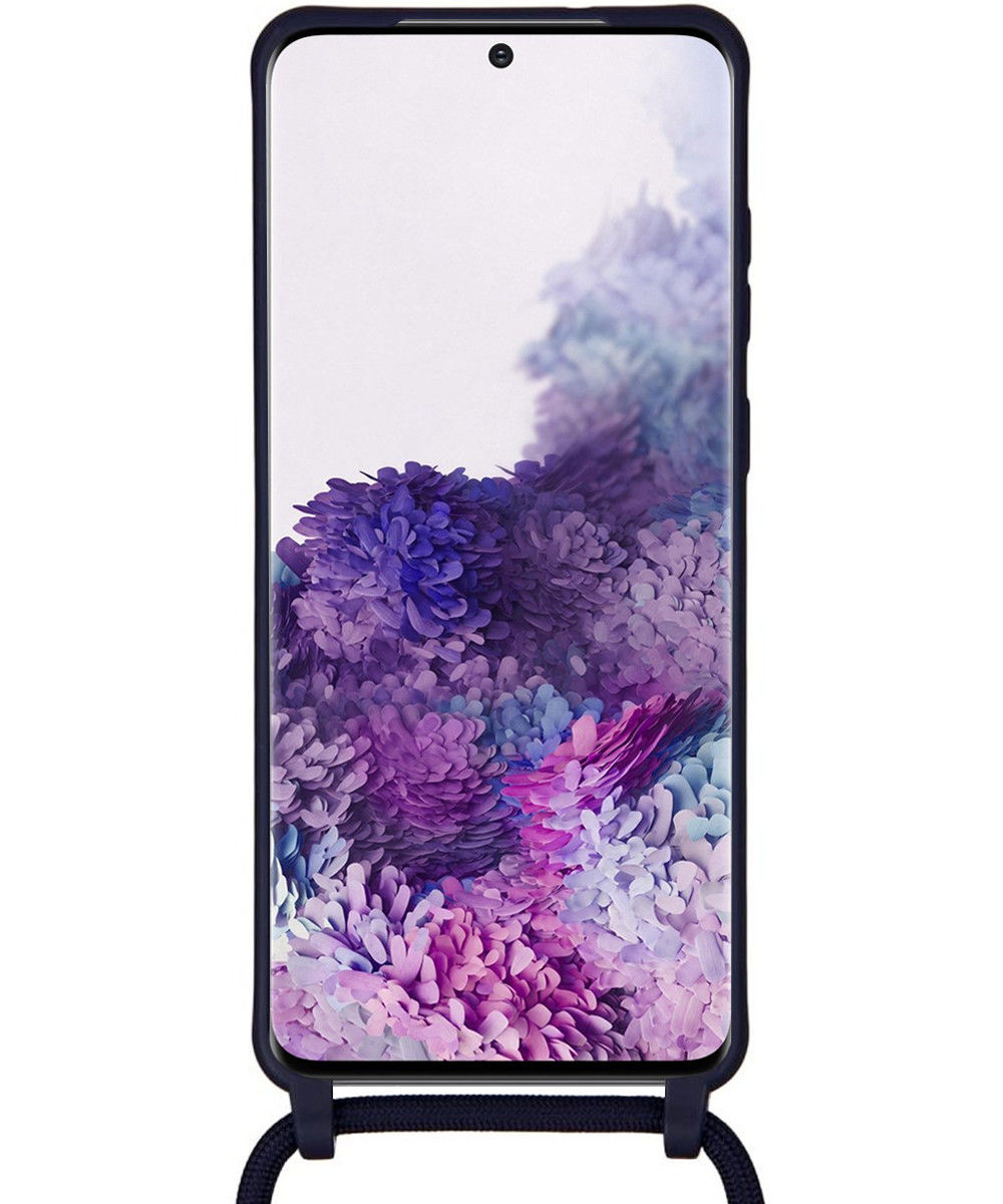Samsung Galaxy S20 Hoesje Back Cover Flexibel TPU met Koord Zwart afbeelding 3