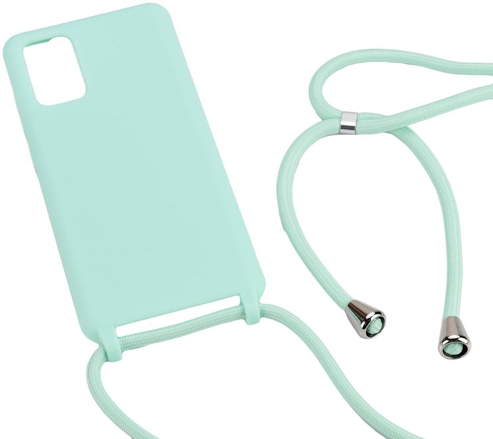 Samsung Galaxy S20 Hoesje Back Cover Flexibel TPU met Koord Mint Groen afbeelding 3