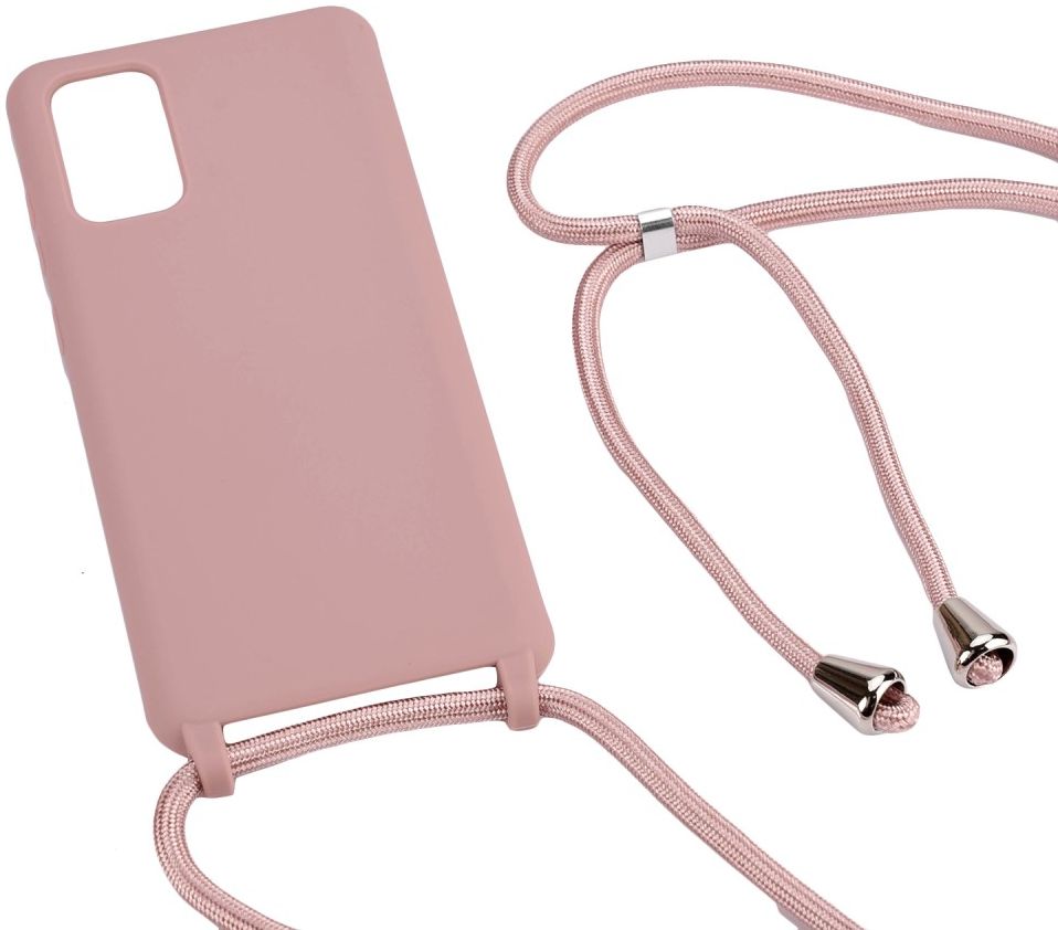 Samsung Galaxy S20 Hoesje Back Cover Flexibel TPU met Koord Roze afbeelding 3