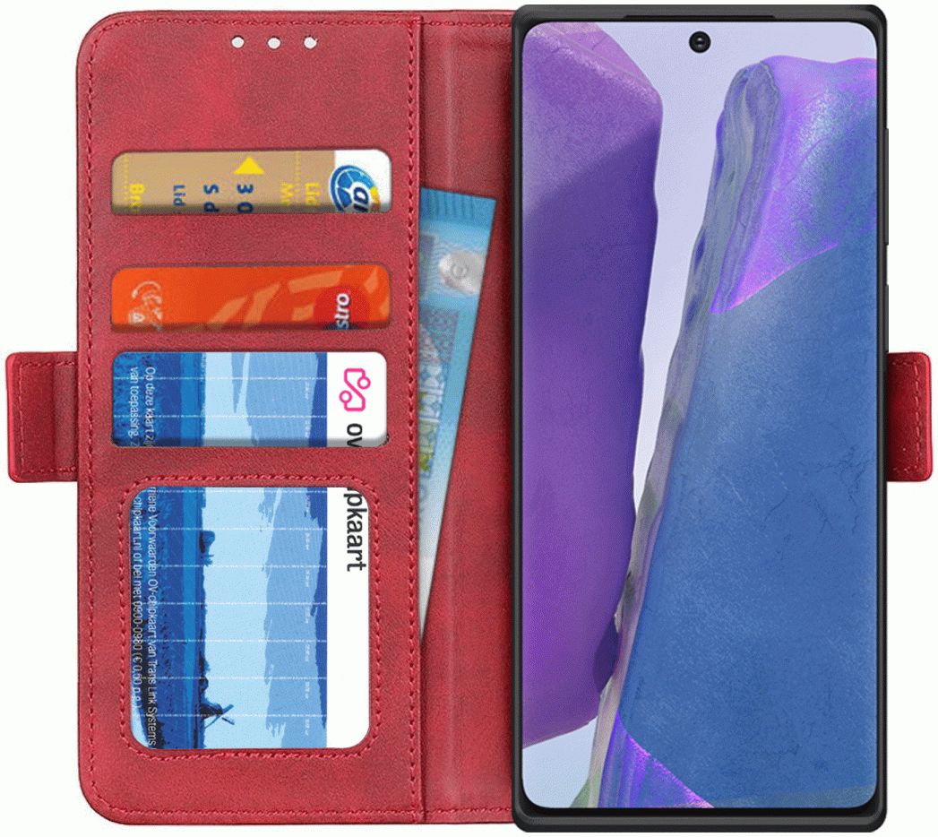 Samsung Galaxy Note 20 Hoesje Portemonnee Rood afbeelding 1