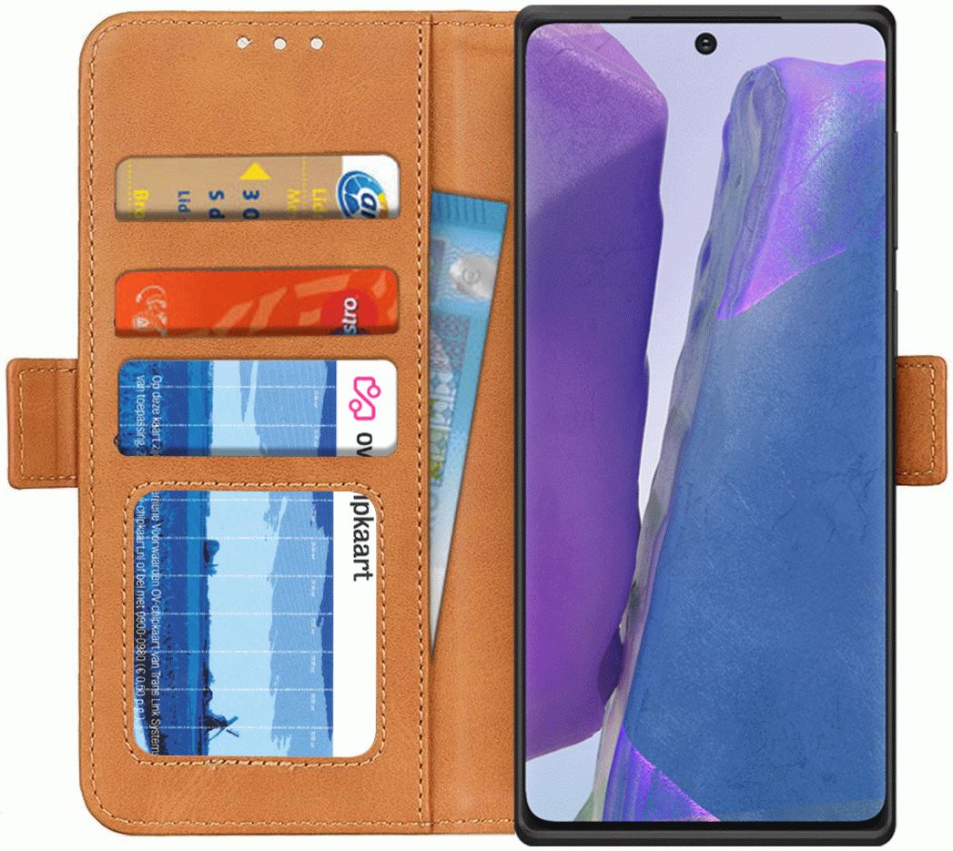 Samsung Galaxy Note 20 Hoesje Portemonnee Bruin afbeelding 1