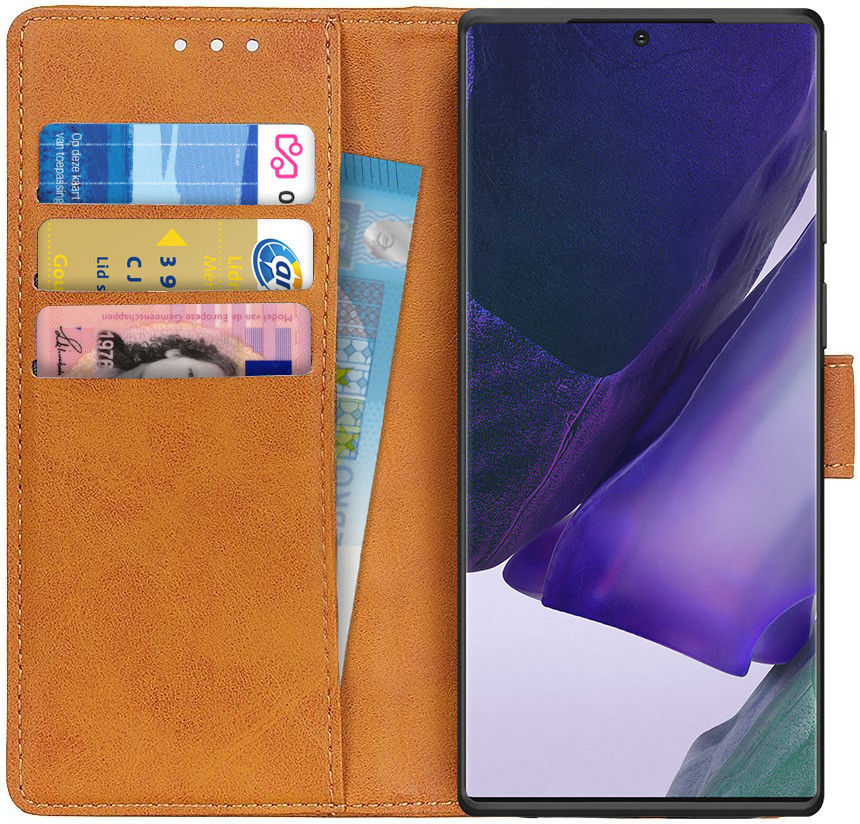 Samsung Galaxy Note 20 Ultra Hoesje Portemonnee Kunstleder Bruin afbeelding 1