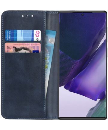 Samsung Galaxy Note 20 Ultra Hoesje Portemonnee Kunstleder Blauw Hoesjes