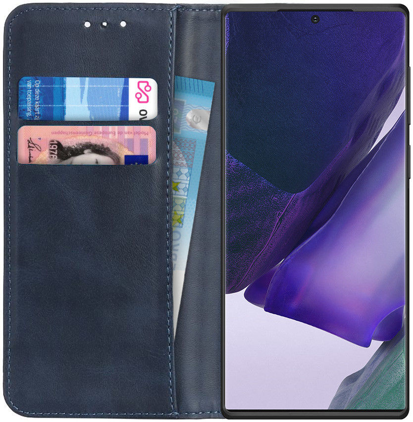Samsung Galaxy Note 20 Ultra Hoesje Portemonnee Kunstleder Blauw afbeelding 1