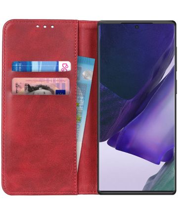 Samsung Galaxy Note 20 Ultra Hoesje Portemonnee Splitleer Rood Hoesjes