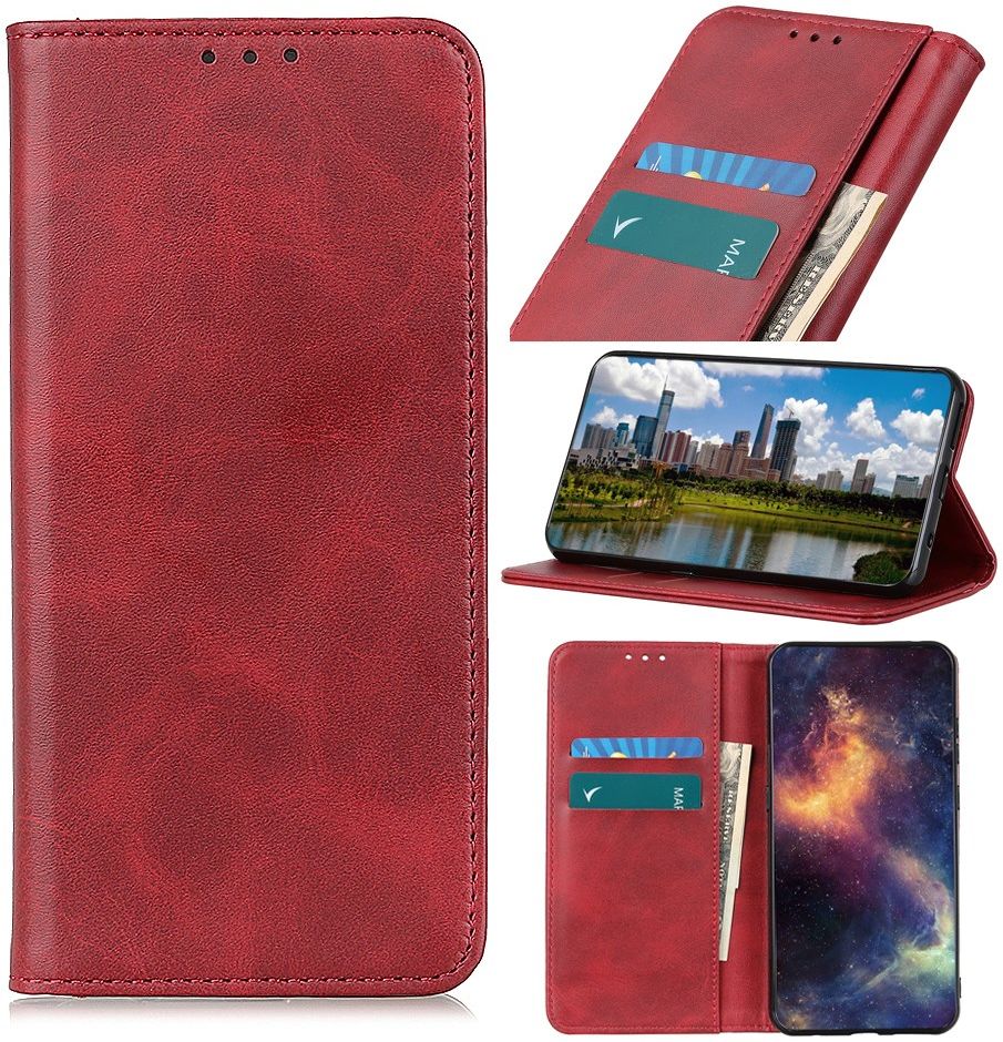 Samsung Galaxy Note 20 Ultra Hoesje Portemonnee Splitleer Rood afbeelding 2