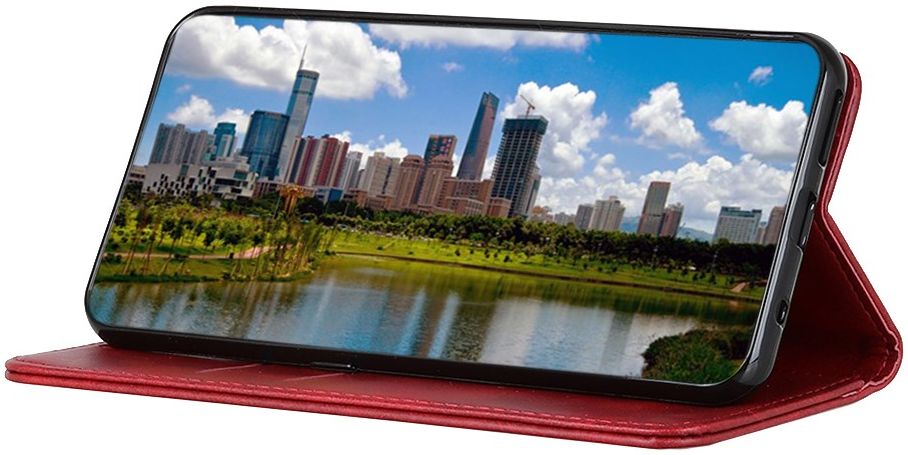 Samsung Galaxy Note 20 Ultra Hoesje Portemonnee Splitleer Rood afbeelding 4