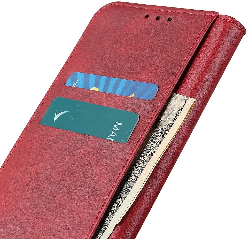 Samsung Galaxy Note 20 Ultra Hoesje Portemonnee Splitleer Rood afbeelding 5