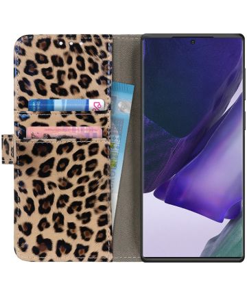 Samsung Galaxy Note 20 Ultra Hoesje Wallet Book Case Luipaard Hoesjes