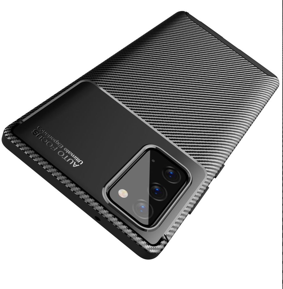 Samsung Galaxy Note 20 Hoesje Siliconen Carbon Zwart afbeelding 9