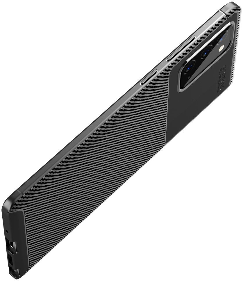 Samsung Galaxy Note 20 Hoesje Siliconen Carbon Zwart afbeelding 4