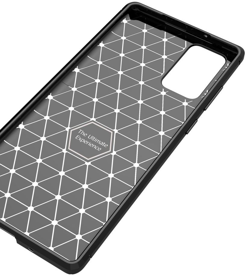 Samsung Galaxy Note 20 Hoesje Siliconen Carbon Zwart afbeelding 5