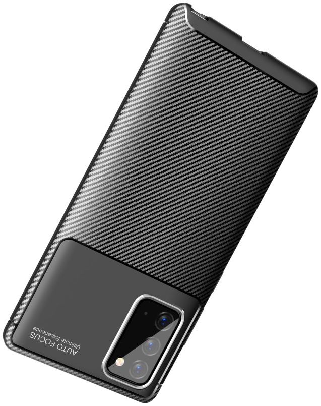 Samsung Galaxy Note 20 Hoesje Siliconen Carbon Zwart afbeelding 6