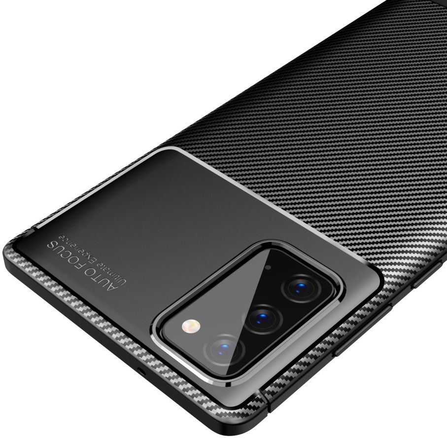 Samsung Galaxy Note 20 Hoesje Siliconen Carbon Zwart afbeelding 7
