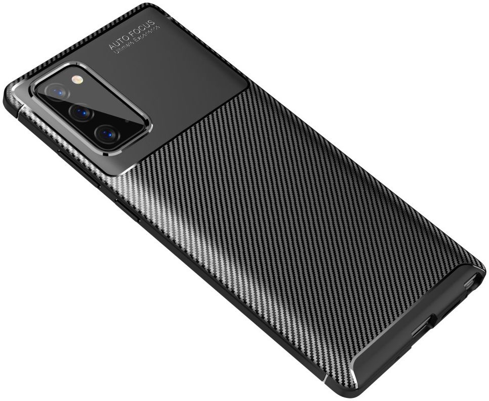 Samsung Galaxy Note 20 Hoesje Siliconen Carbon Zwart afbeelding 8