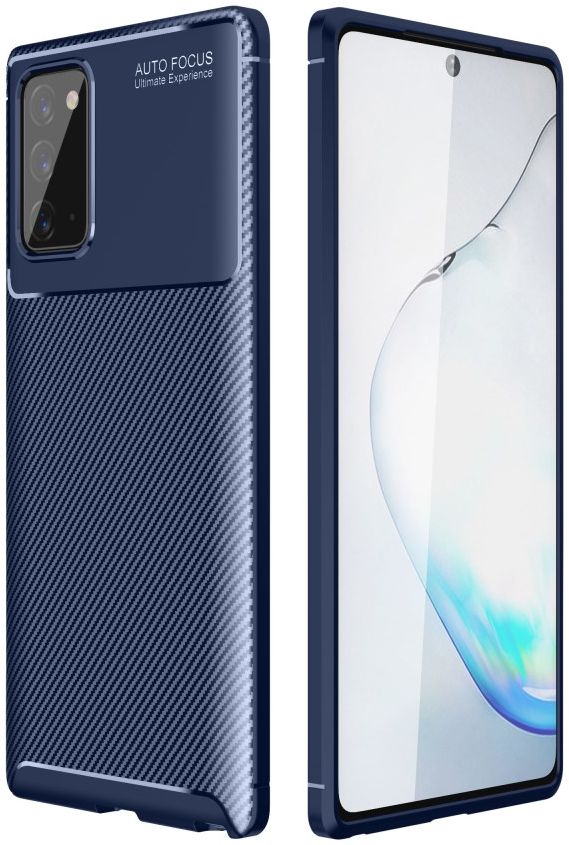 Samsung Galaxy Note 20 Hoesje Siliconen Carbon Blauw afbeelding 1