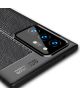 Samsung Galaxy Note 20 Ultra Litchi Hoesje TPU Met Leren Textuur Zwart