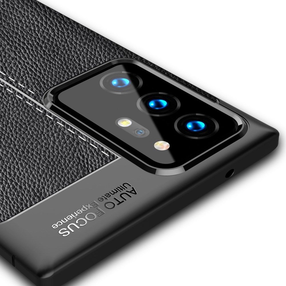 Samsung Galaxy Note 20 Ultra Litchi Hoesje TPU Met Leren Textuur Zwart afbeelding 7