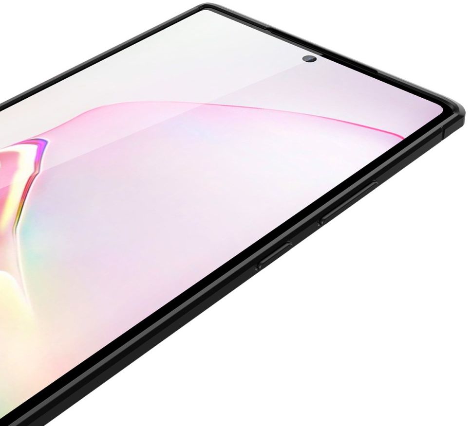 Samsung Galaxy Note 20 Ultra Litchi Hoesje TPU Met Leren Textuur Zwart afbeelding 8